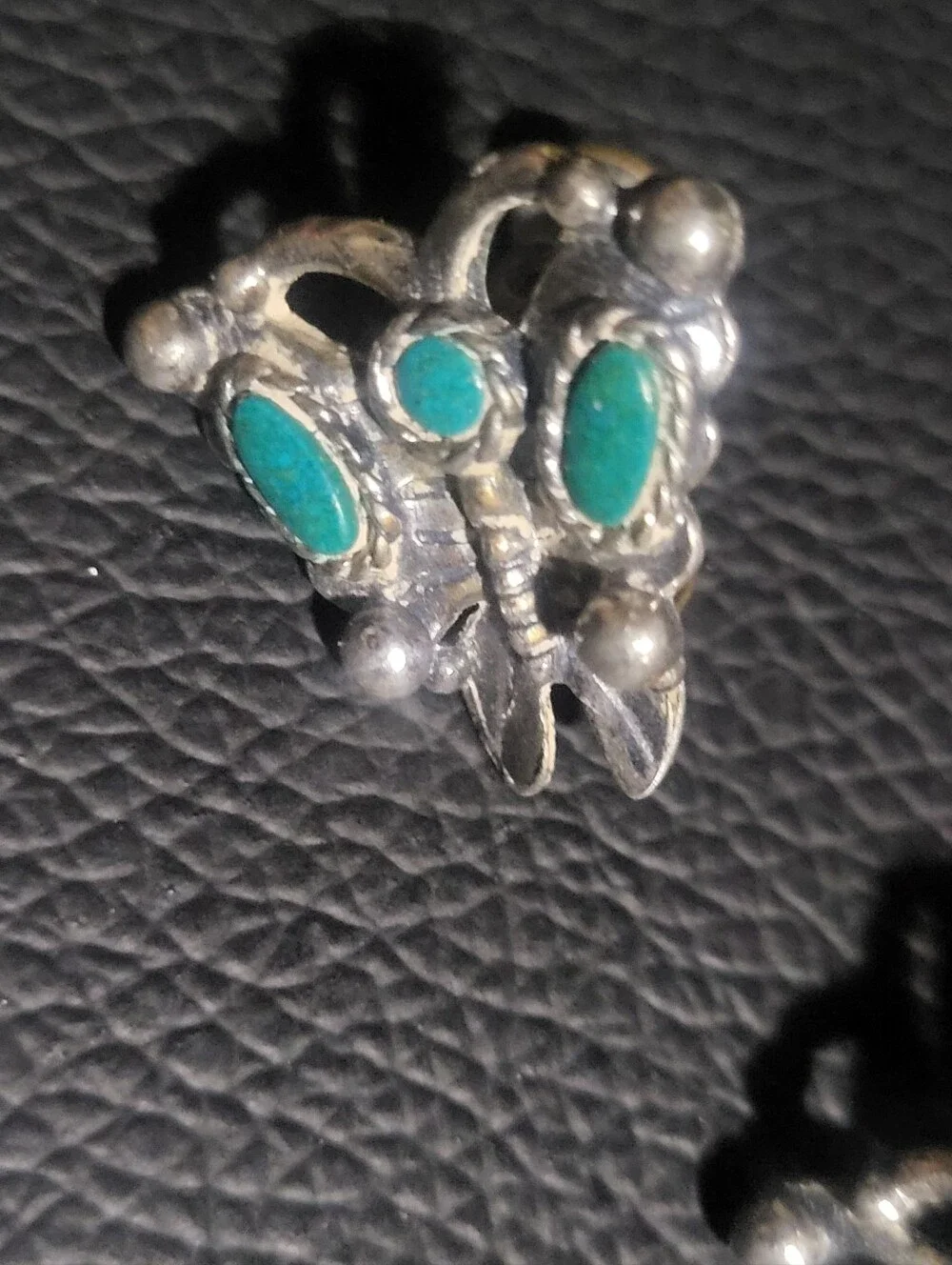 Vintage Sancrest Southwestern Faux Turquoise Butterfly Screw Back Earrings 1950s